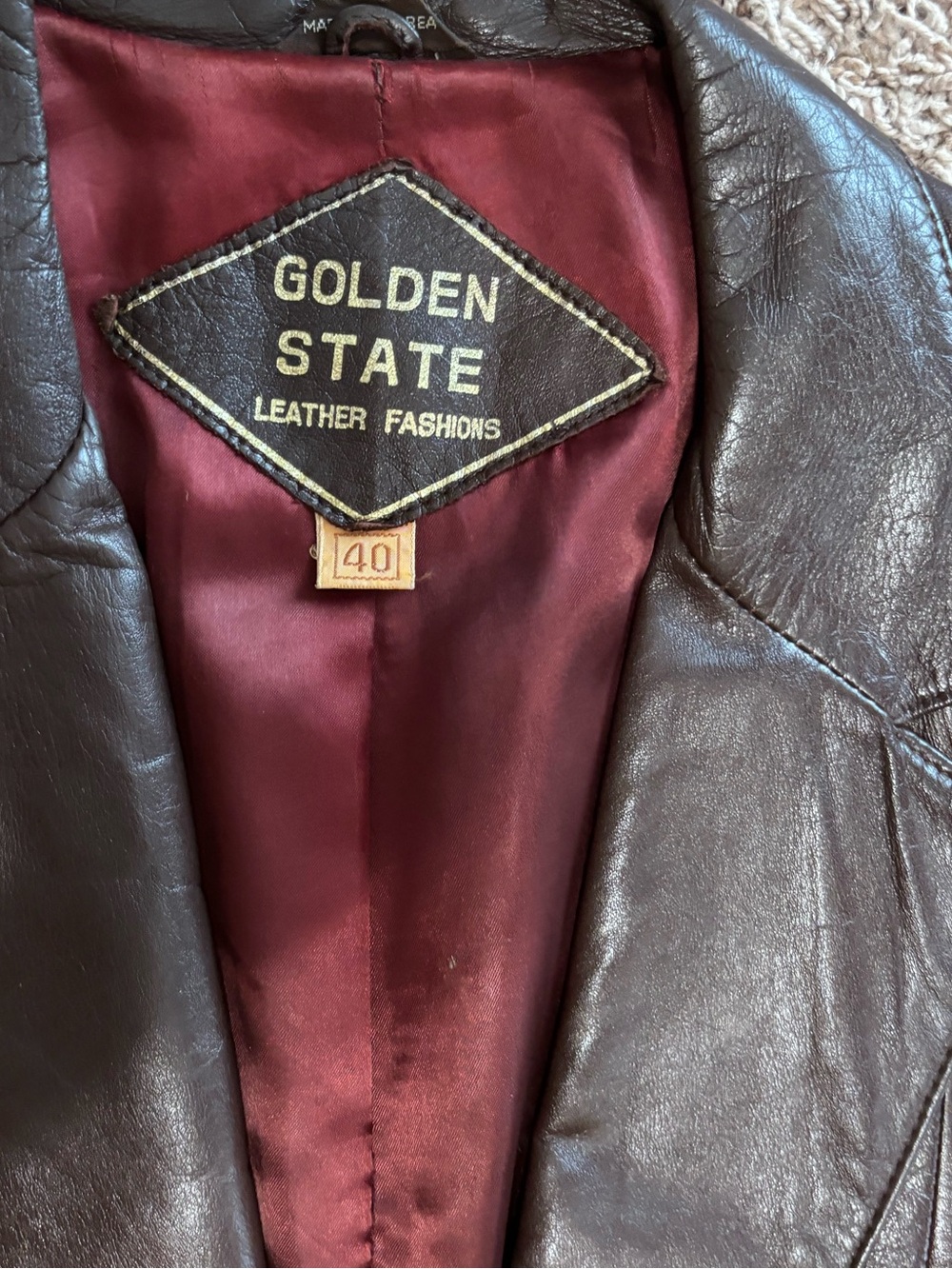 Vintage Genuine Leather Blazer 3-button Jacket Brown Size 40/large - Picture 6 of 8